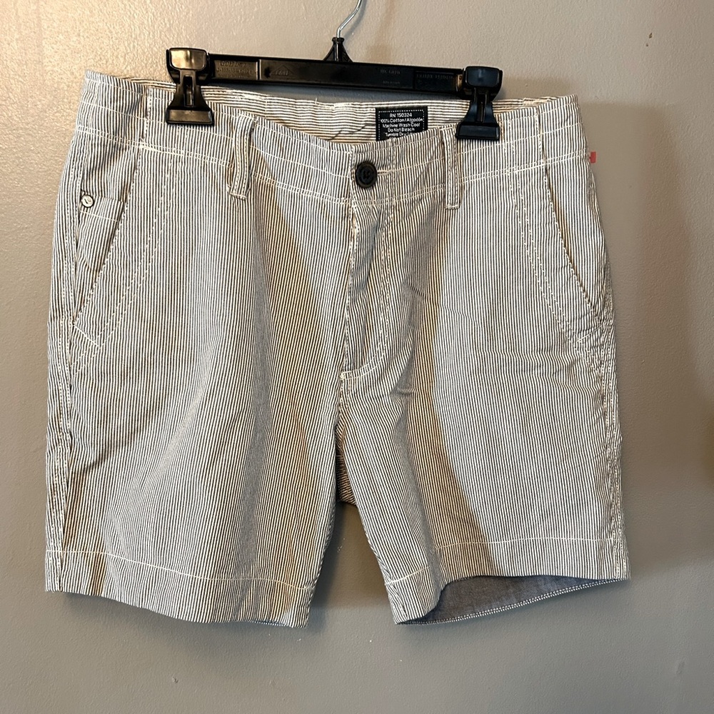 Jack and Jones shorts - white/blue railroad stripe 100% cotton casual